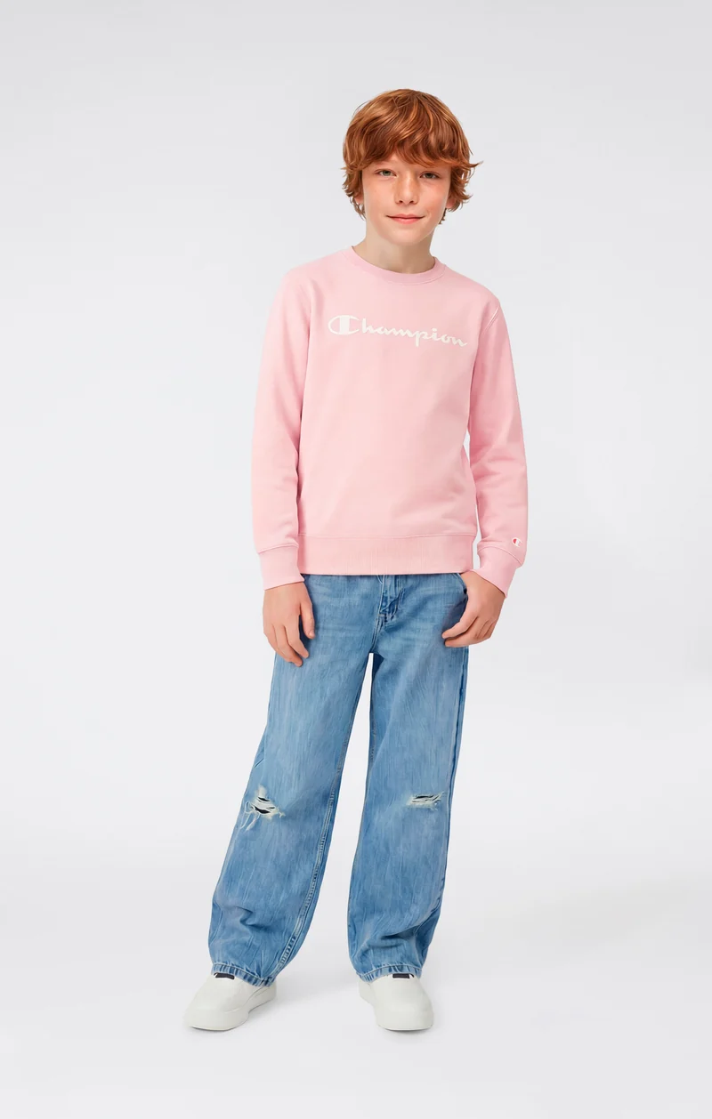 Boys’ Lightweight Crewneck Sweatshirt with Maxi Printed Logo