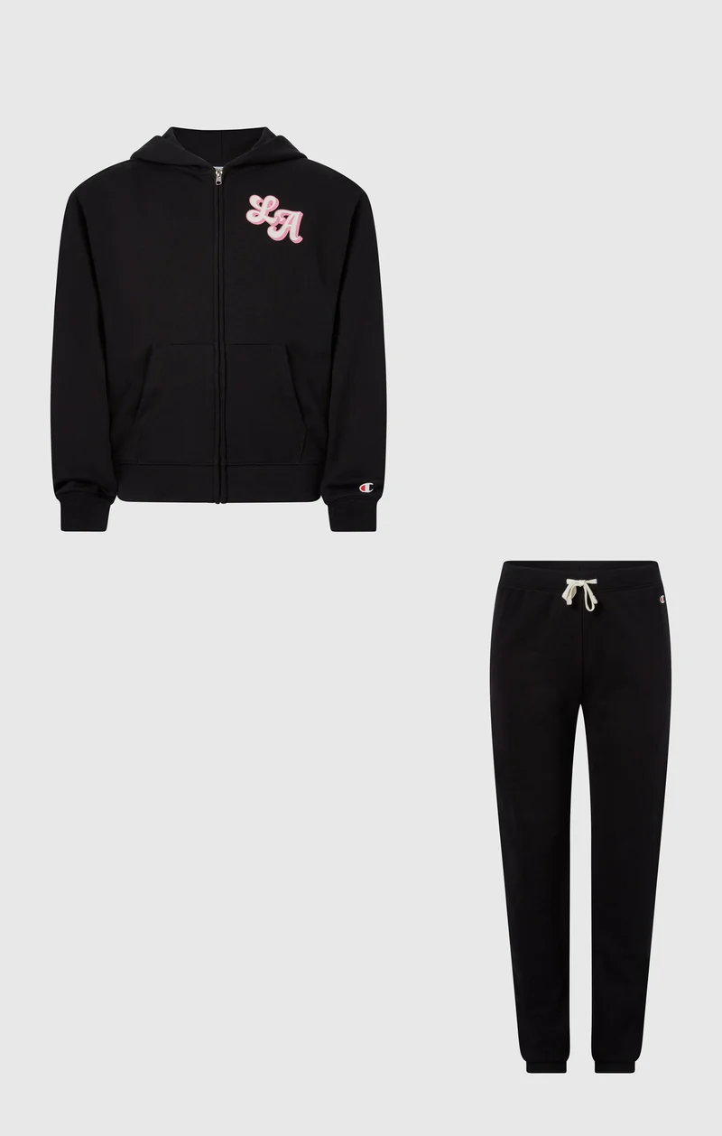 Girls’ Hooded Full Zip Sweatshirt and Pants Tracksuit with Graphic