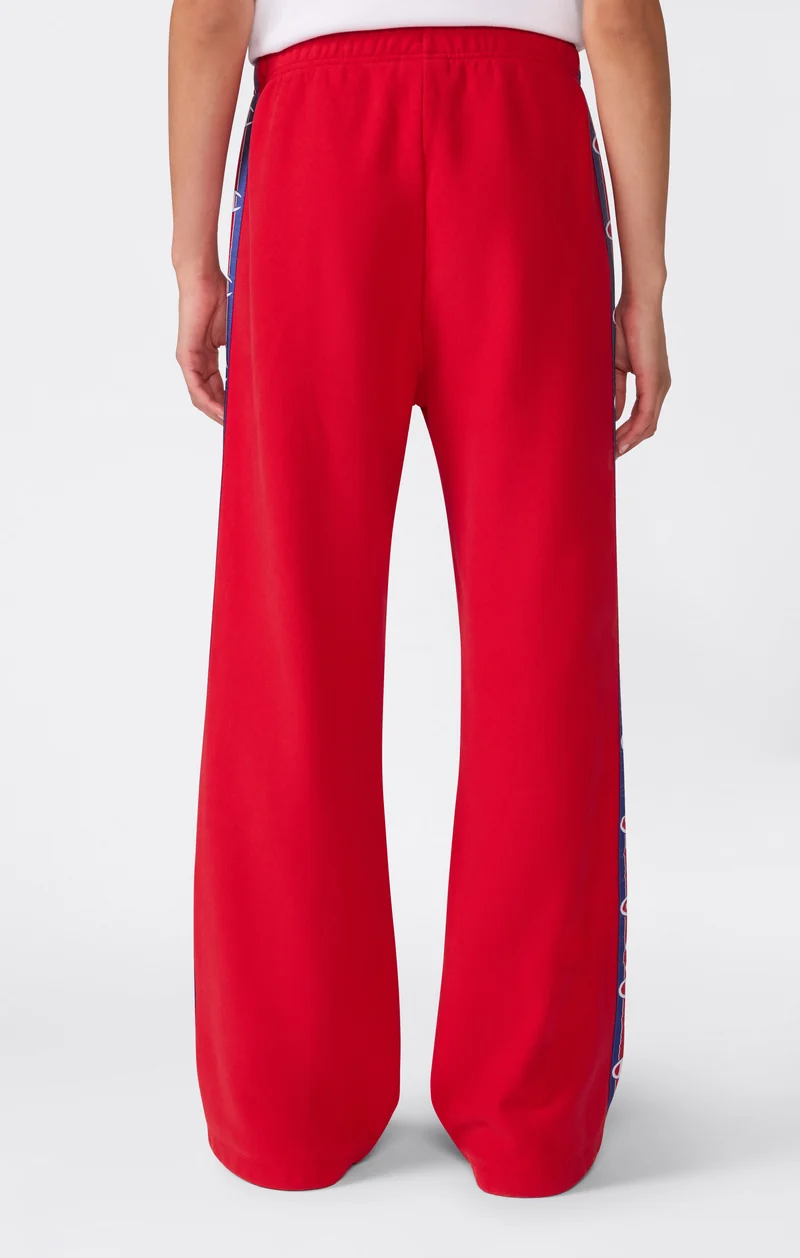 Women’s Reverse Weave Wide Leg Trousers with Logo Tape and Brushed Interior