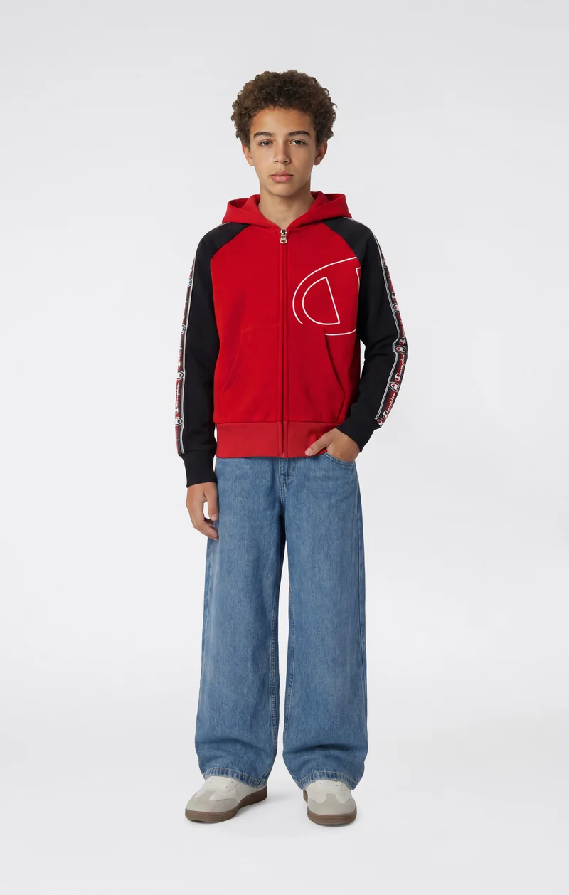 Boys’ Full-Zip Hooded Sweatshirt with Tape