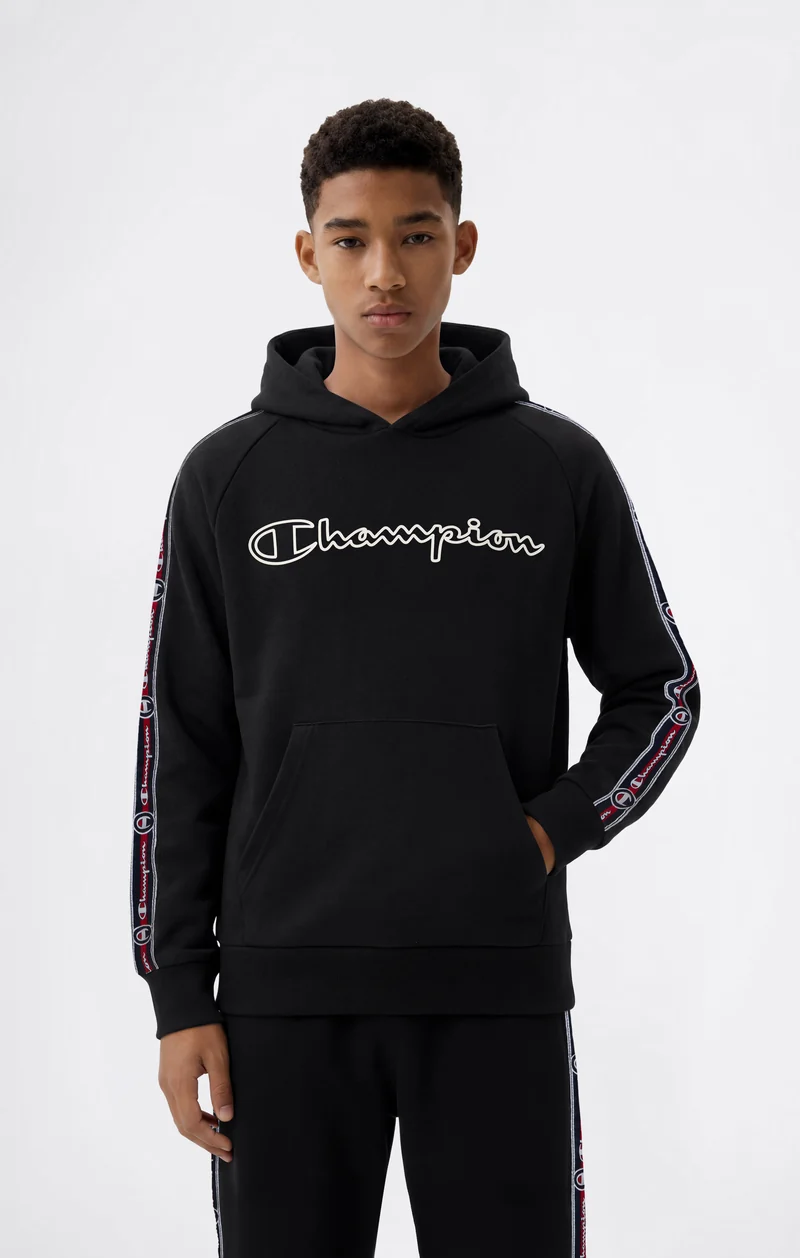 Boys’ Hooded Sweatshirt with Tape and Champion Logo
