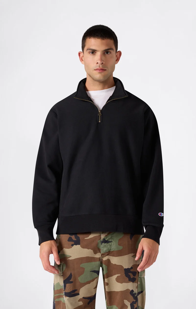 Men’s Reverse Weave Half-Zip Sweatshirt with Brushed Interior