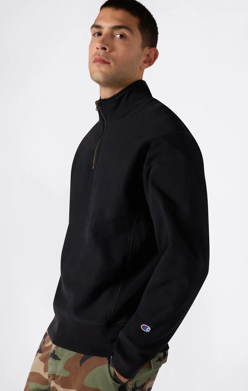 Men’s Reverse Weave Half-Zip Sweatshirt with Brushed Interior