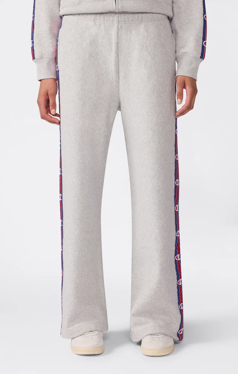 Women’s Reverse Weave Wide Leg Trousers with Logo Tape and Brushed Interior