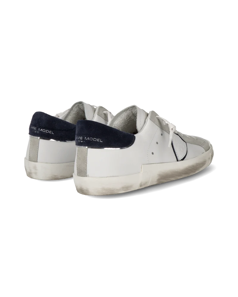 Men's Prsx Low-Top Sneakers in Suede, White and Blue