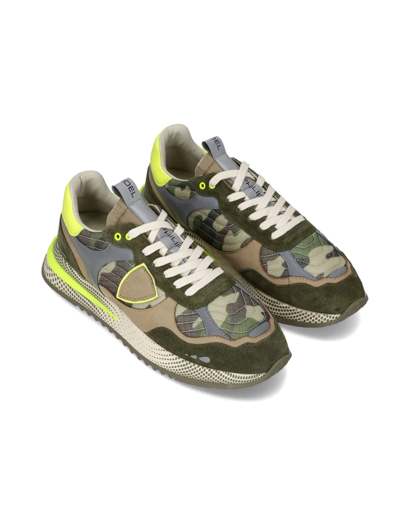 Sneakers Olympique Running Men, Military Green Yellow