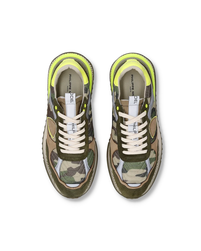 Sneakers Olympique Running Men, Military Green Yellow