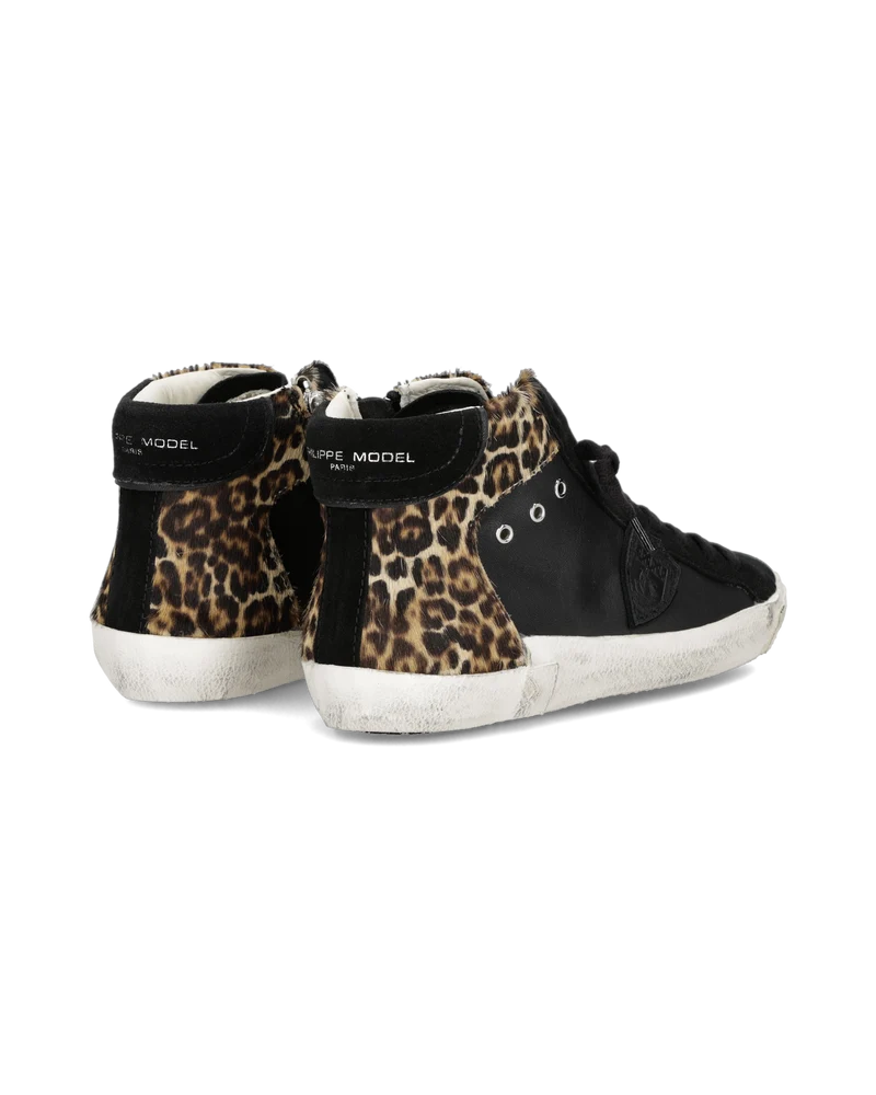 Sneakers Prsx Tennis Women, Black and Animal-print