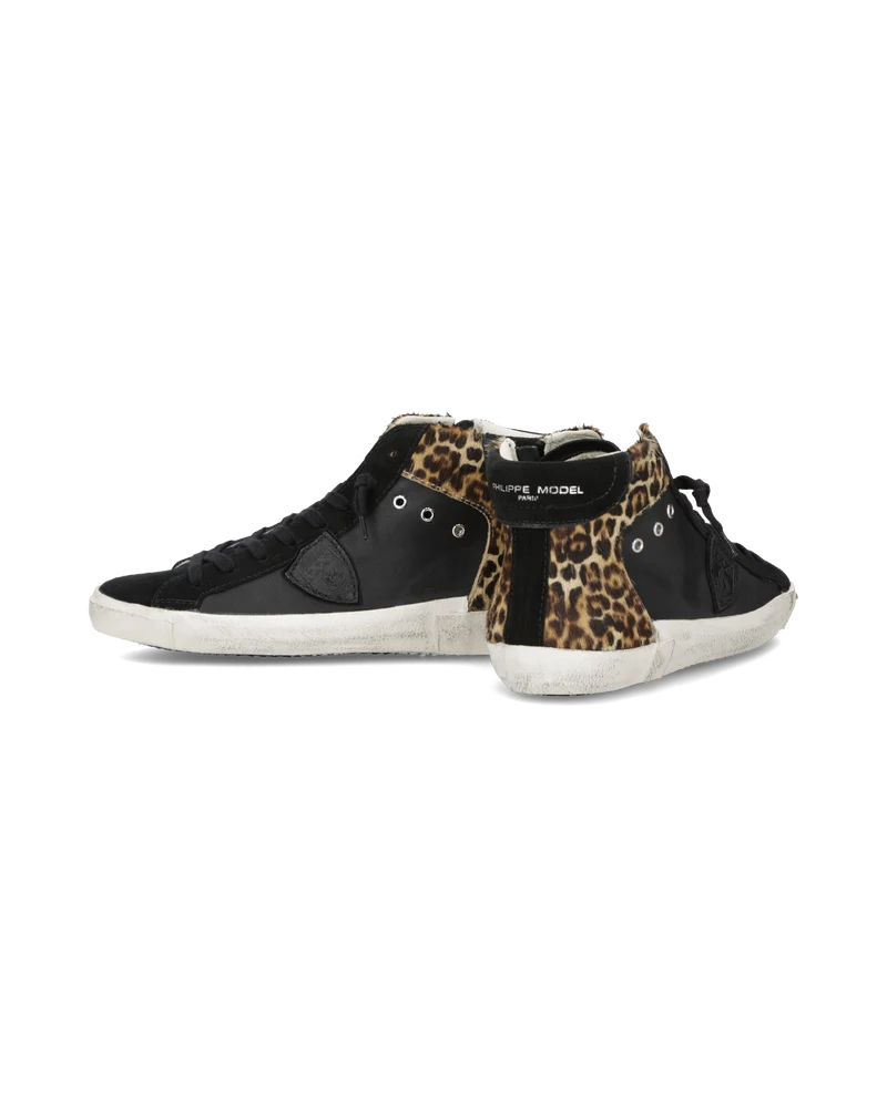 Sneakers Prsx Tennis Women, Black and Animal-print