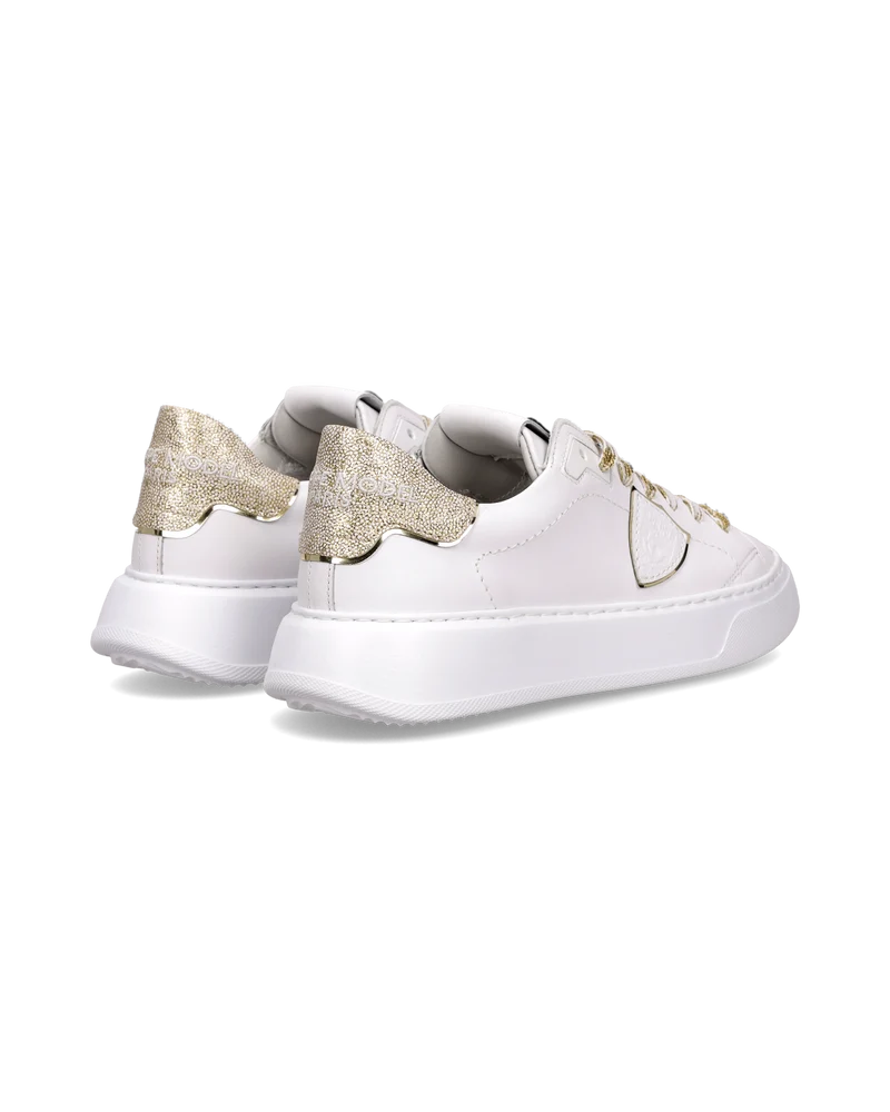 Sneakers Temple Tennis Women, White Gold