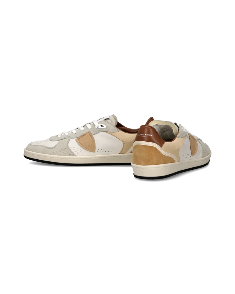 Sneakers Pgal Men, Milk White Beige Brown