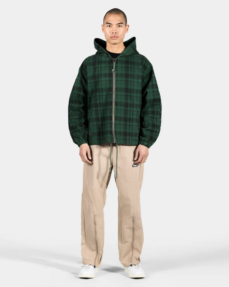 Dedicate Plaid Zip Poncho