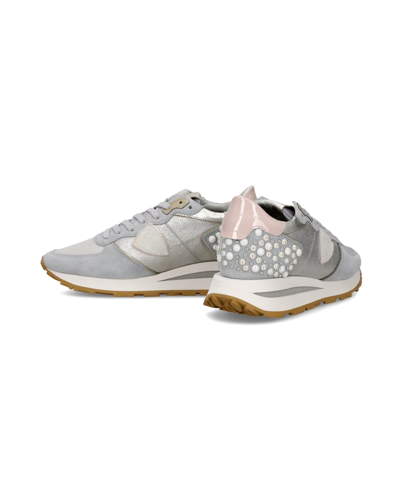 Sneakers Tropez Haute Running Women, Pink Silver with Pearls