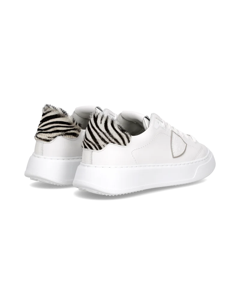Sneakers Temple Tennis Women, White Animal print