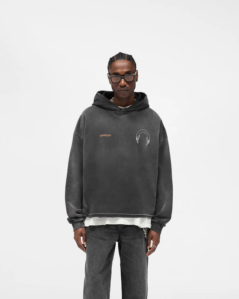 Represent Banner Hoodie - Stained Black