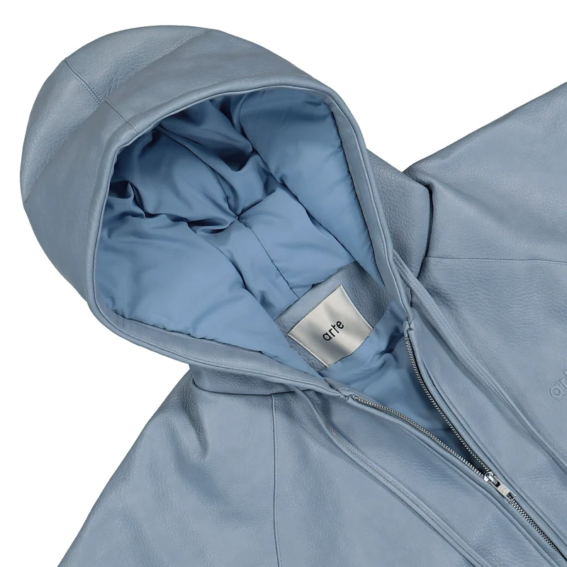 Leather Hooded Jacket