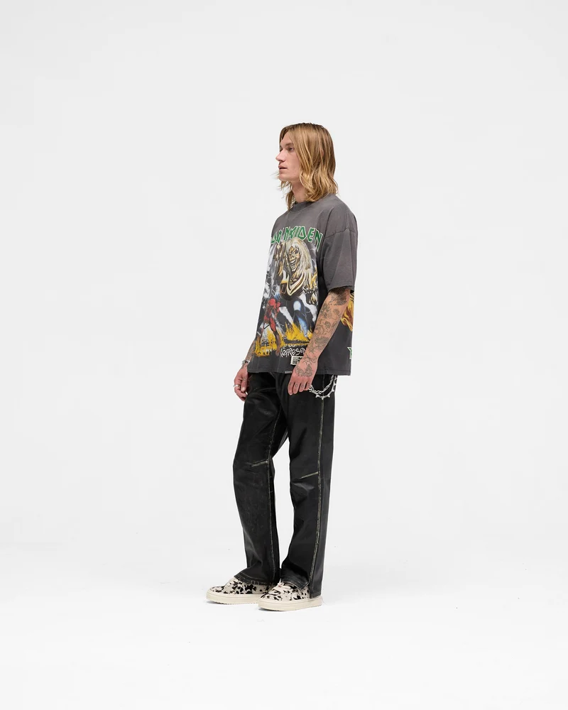 Represent X Iron Maiden Number Of Beast T-Shirt - Sunfade Grey