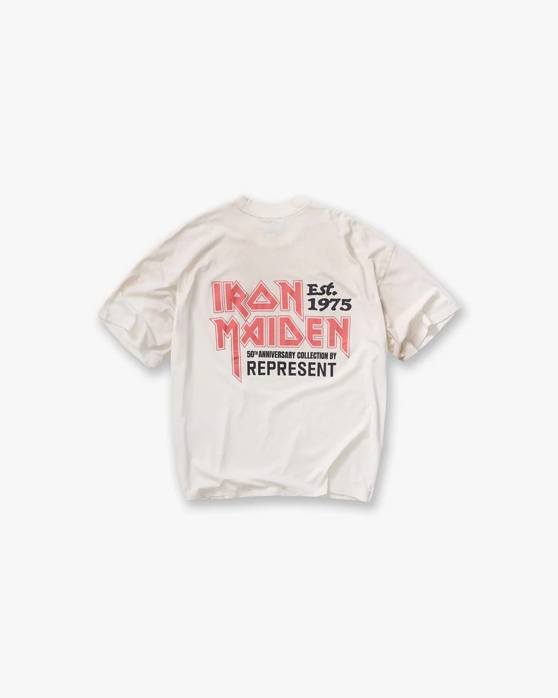 Represent X Iron Maiden Anniversary T-Shirt - Washed Ecru