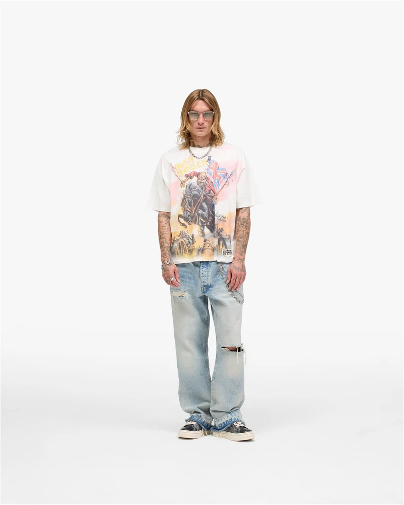 Represent X Iron Maiden Steed T-Shirt - Flat White