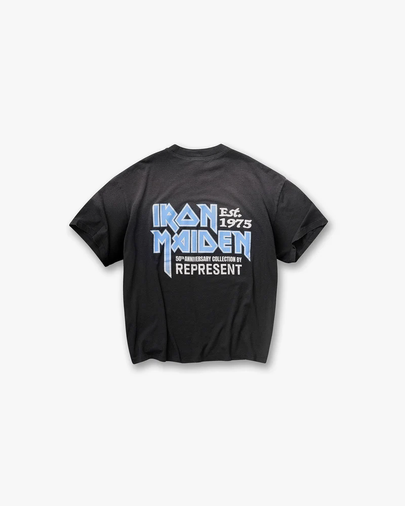 Represent X Iron Maiden Anniversary T-Shirt - Stained Black