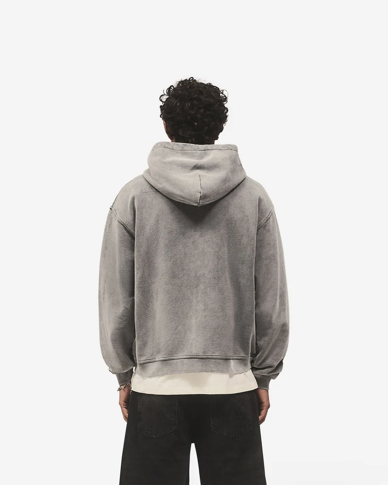 Script Logo Zip Hoodie - Vintage Grey