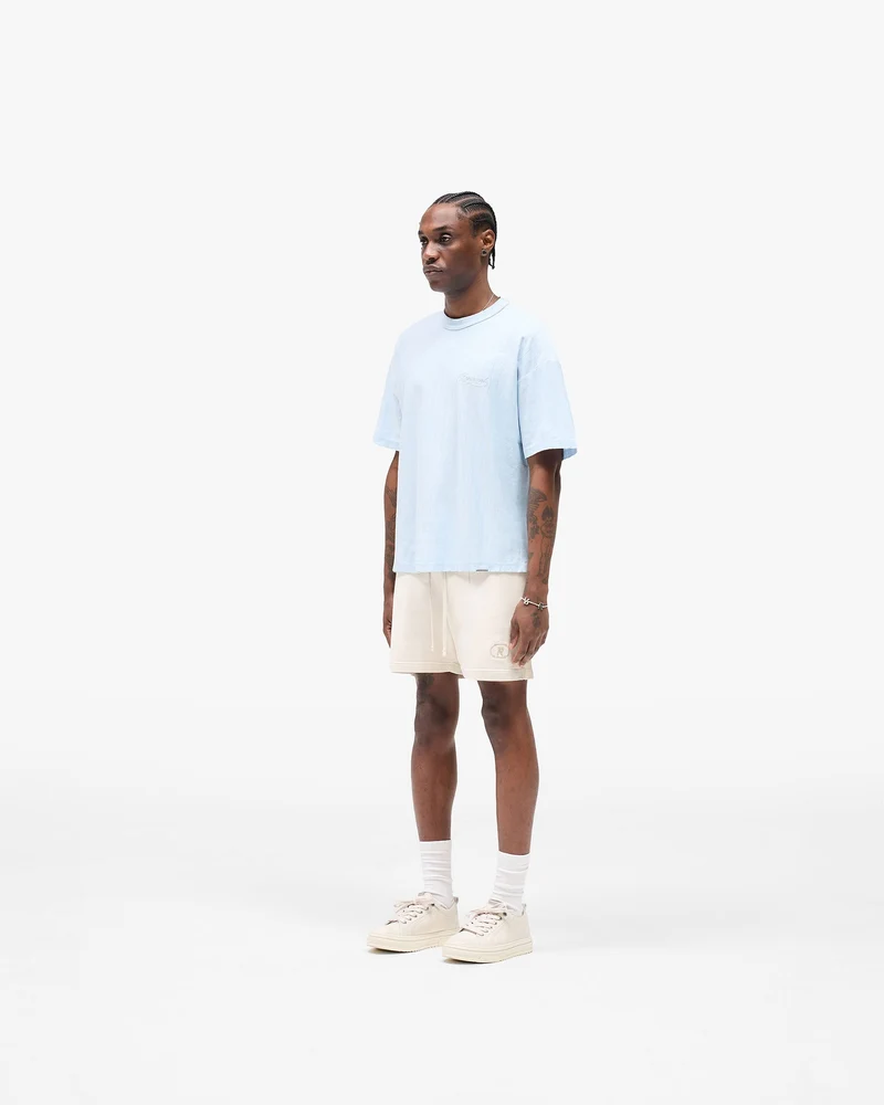Slub Script T-Shirt - Ice Blue