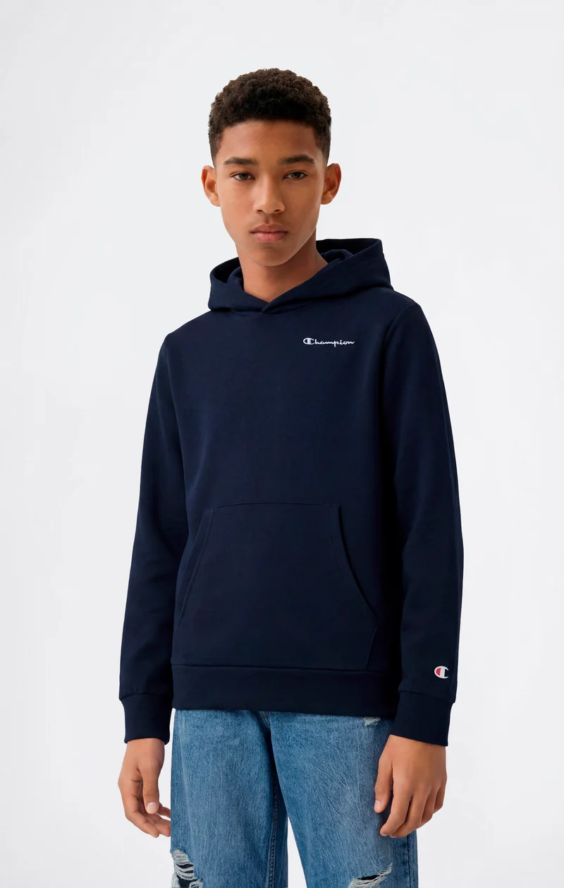 Boys’ Fleece Hoodie with Small Embroidered Logo Icons