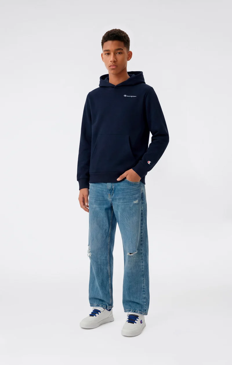 Boys’ Fleece Hoodie with Small Embroidered Logo Icons