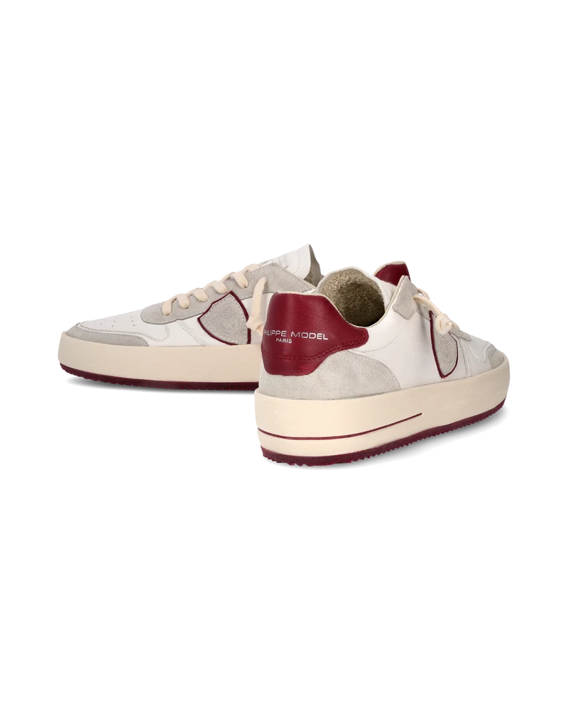 Sneakers Nice Tennis Men White, White Bordeaux