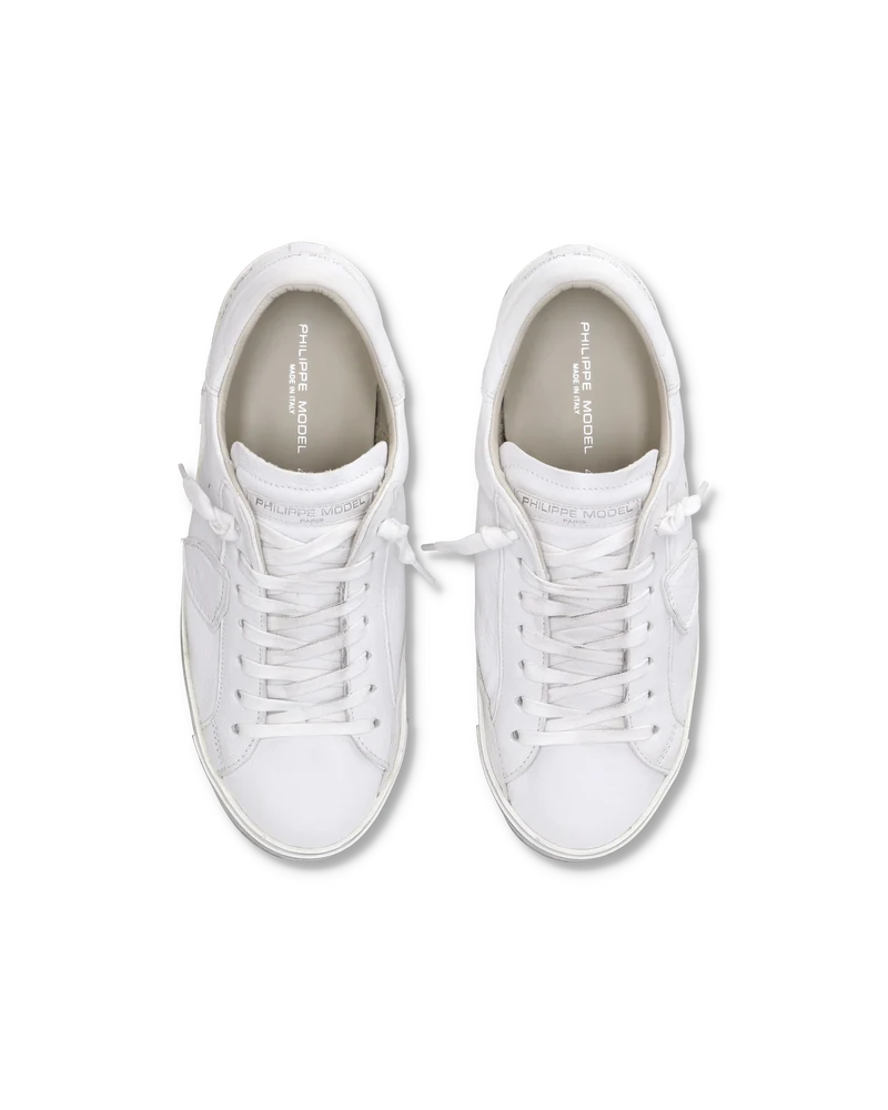 Men's Prsx Low-Top Sneakers in Leather, White