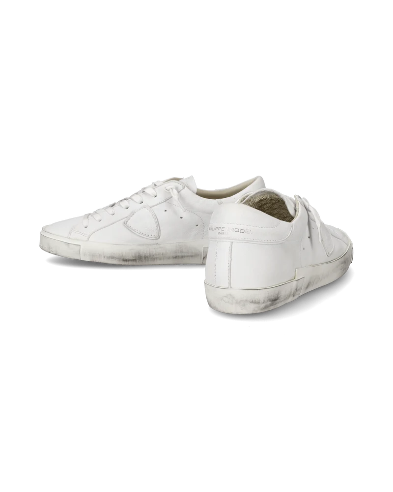 Men's Prsx Low-Top Sneakers in Leather, White