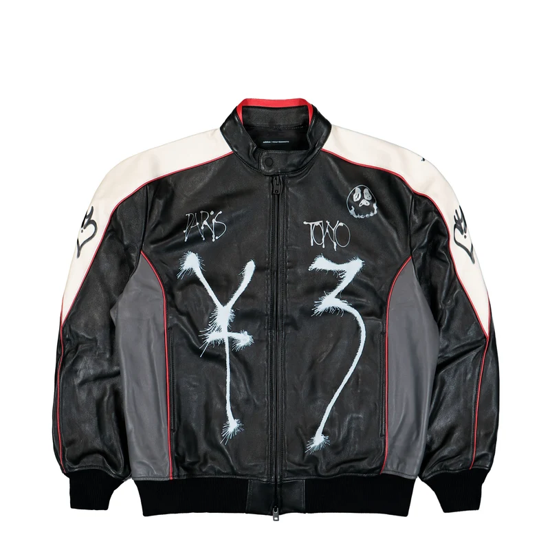 Chito Graphic Leather Biker Jacket