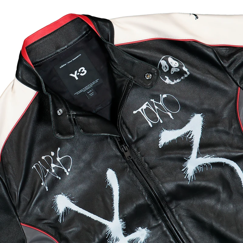 Chito Graphic Leather Biker Jacket