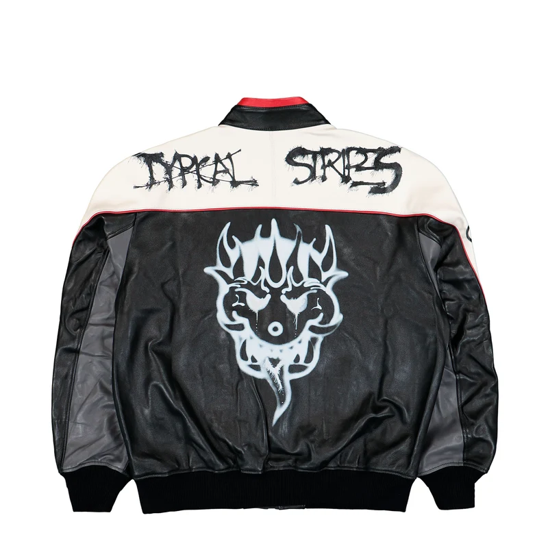 Chito Graphic Leather Biker Jacket