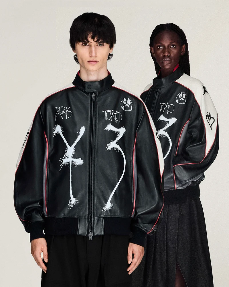 Chito Graphic Leather Biker Jacket