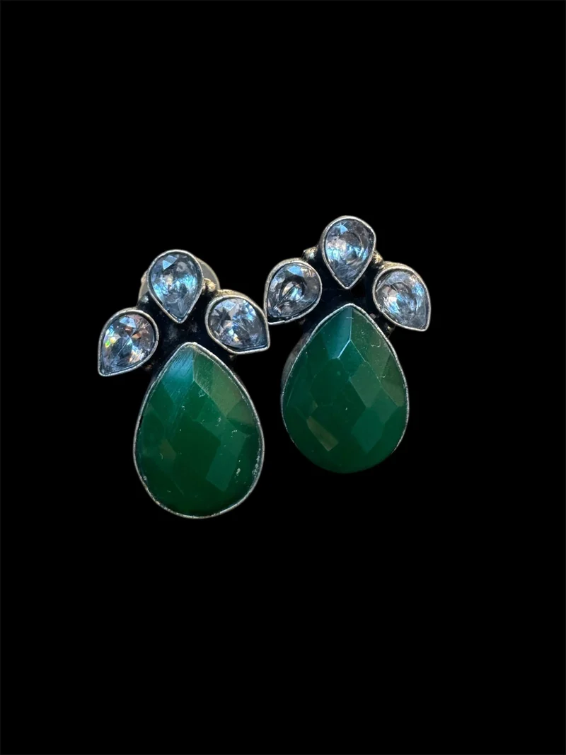 Emerald Jade Stud Earring