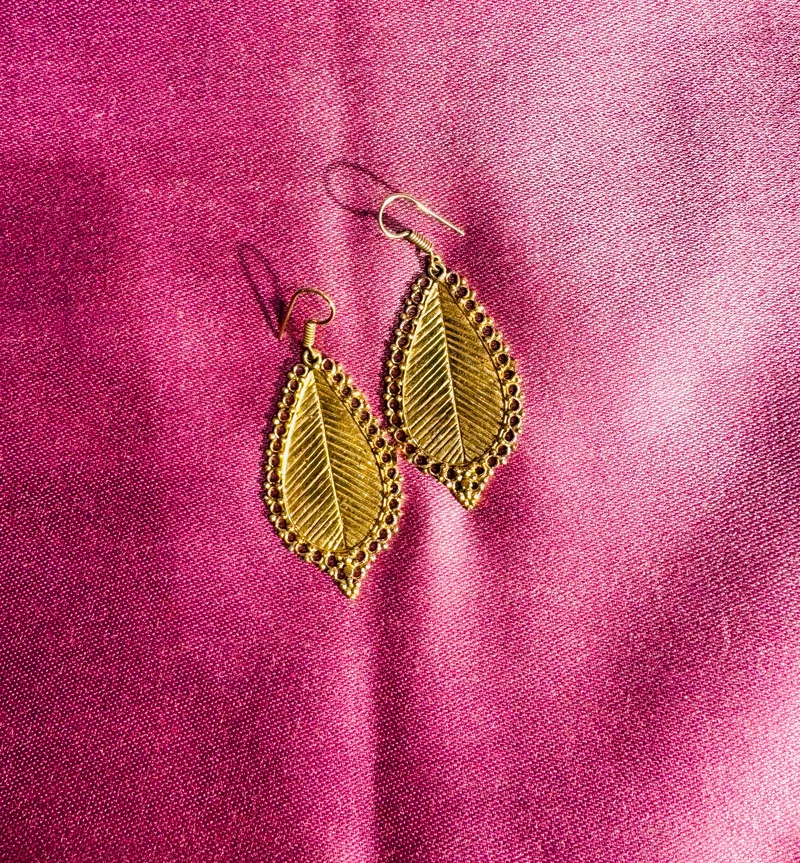 Gold-Tone Leaf Earrings