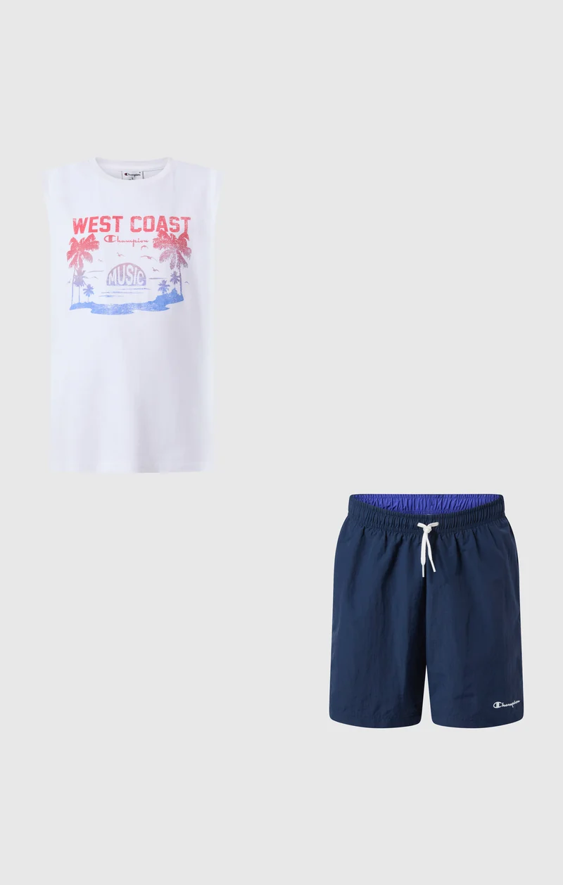 Boys’ Sleeveless T-Shirt and Swim Shorts Set