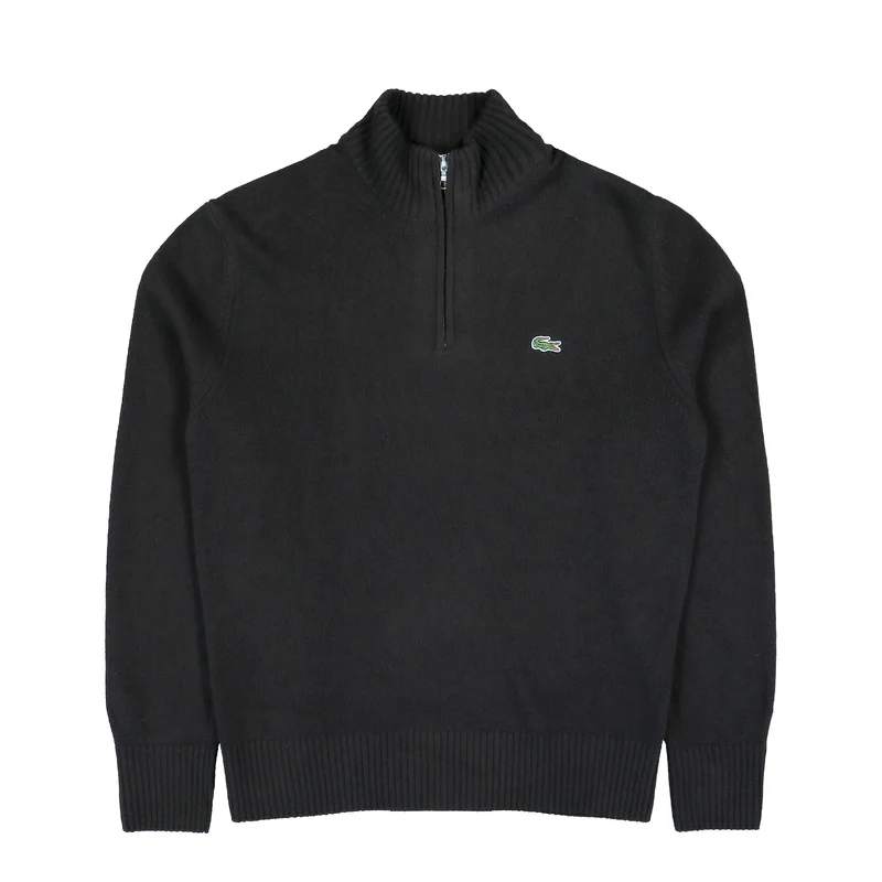 Zipped High Neck Wool Sweater