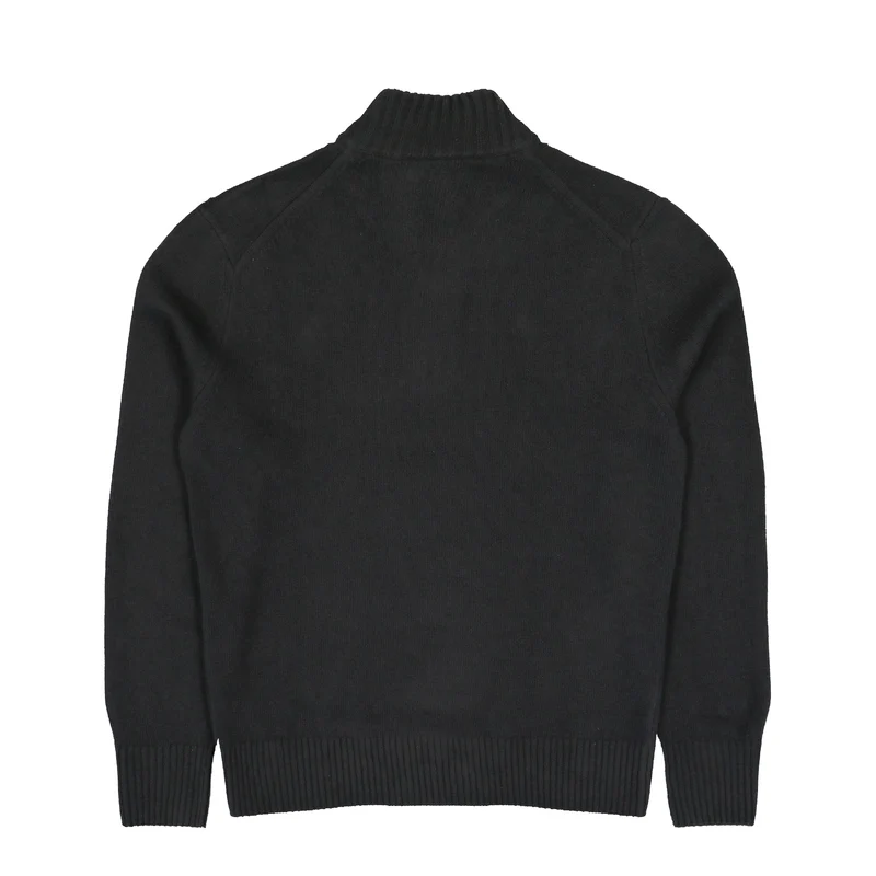Zipped High Neck Wool Sweater
