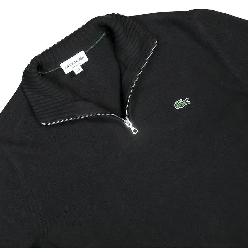 Zipped High Neck Wool Sweater
