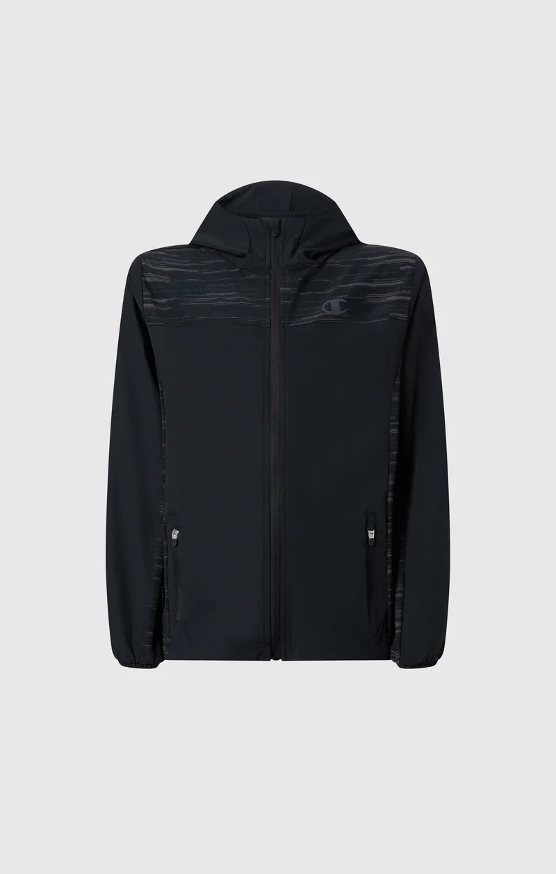 Boys’ Hooded Full Zip Jacket In Stretch Nylon