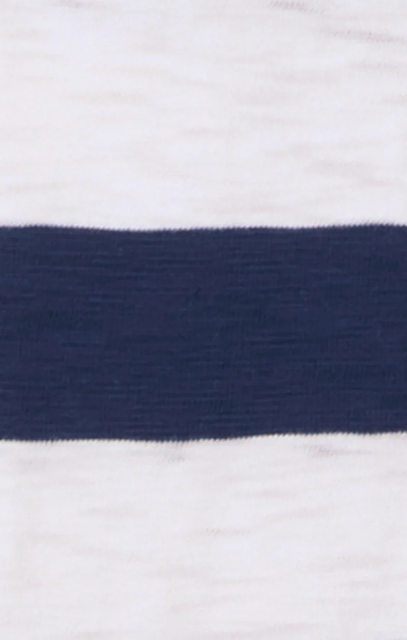 Men’s Striped Polo with Chest Pocket