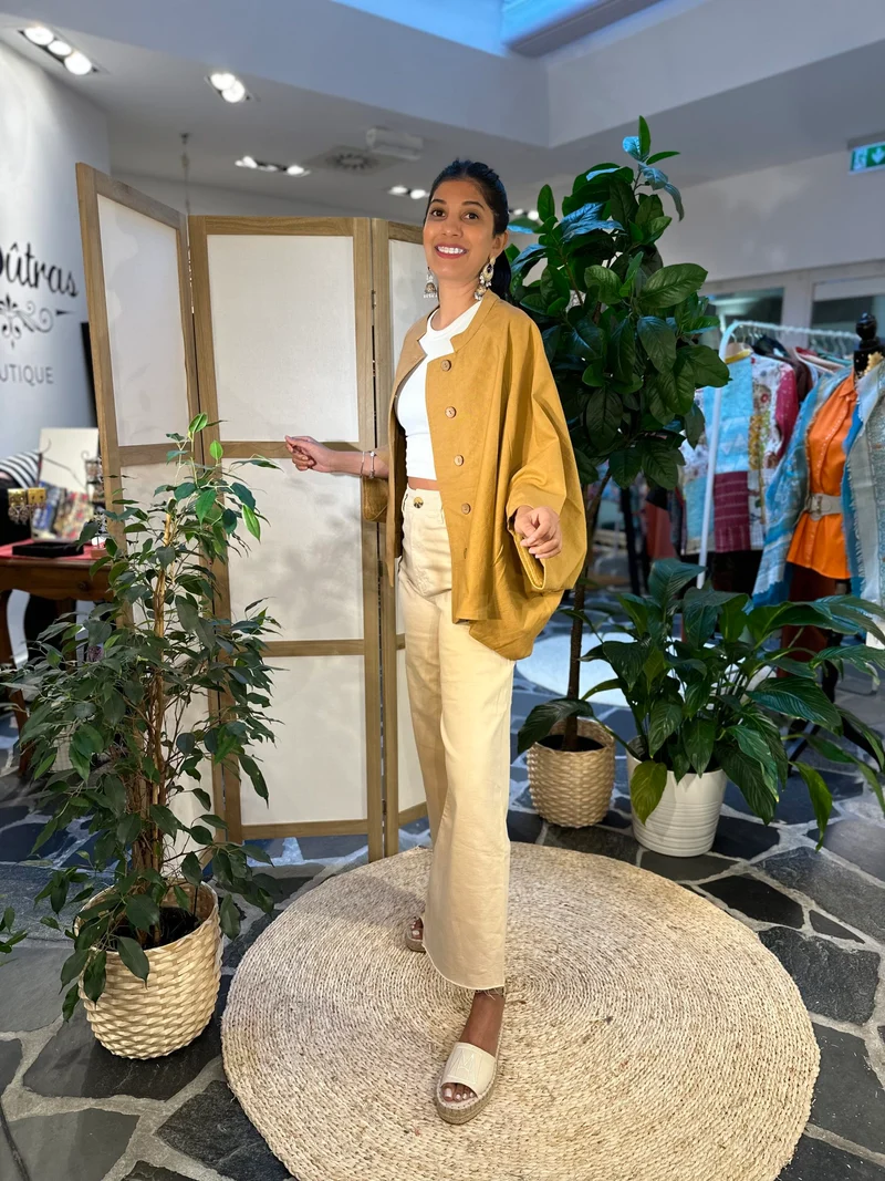 Unicolor Cotton Reversible Cape