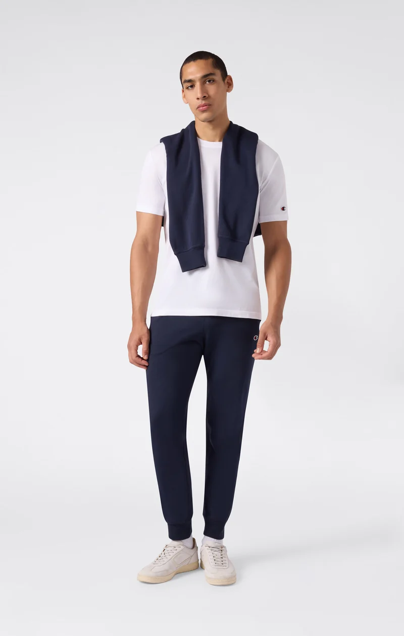 Men's Icons Slim Fit Rib Cuff Light Pants with Embroidered Logo