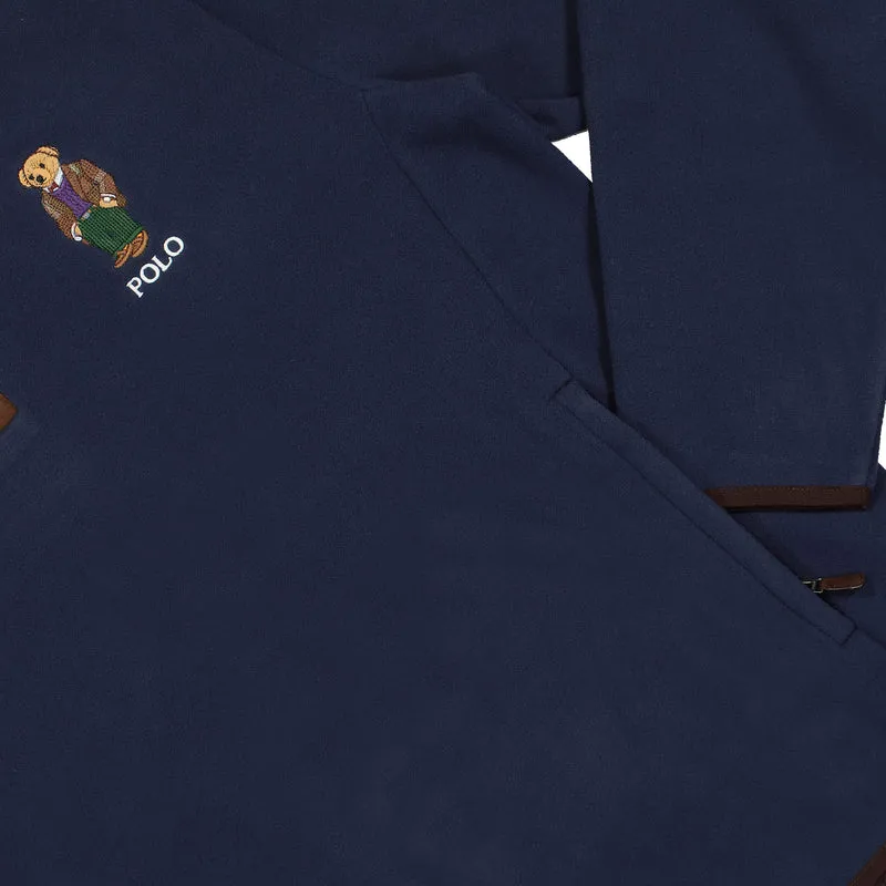 Long Sleeve Polo Bear Fleece Sweatshirt