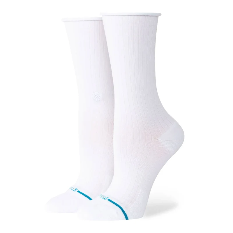 Wmns Rolled Solid Crew Socks