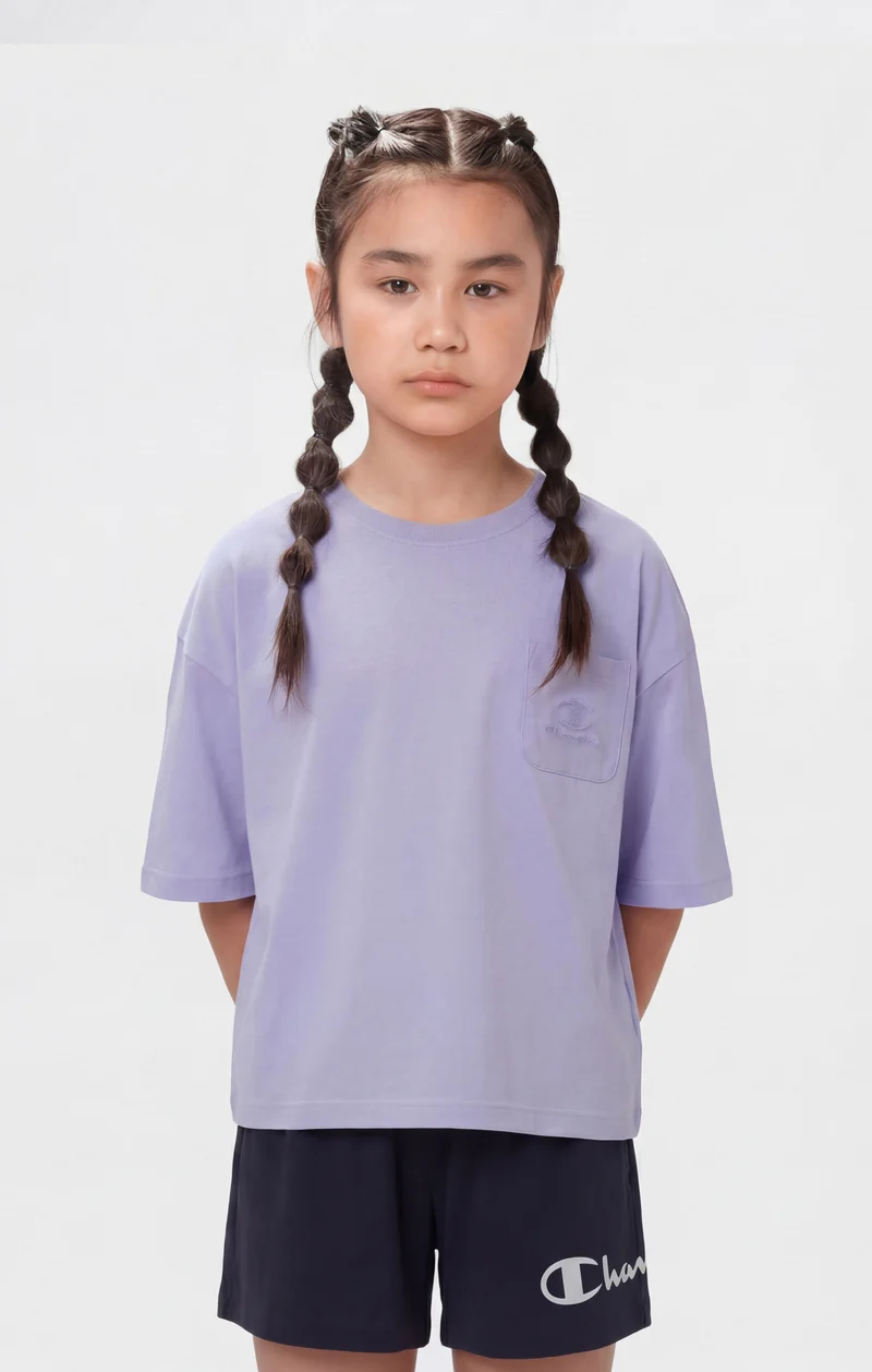 Girls’ Washed Effect Crop T-Shirt Icons