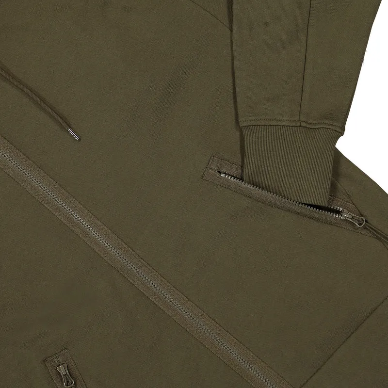 Diagonal Raised Fleece Google Hoodie