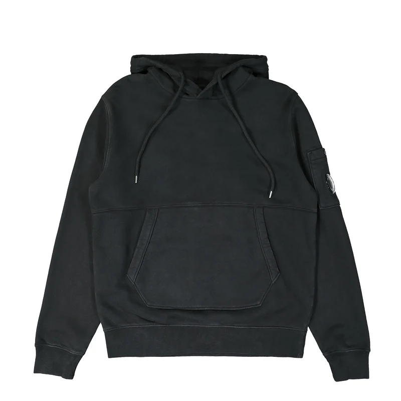 Brushed and Emerized Diagonal Fleece Hoodie